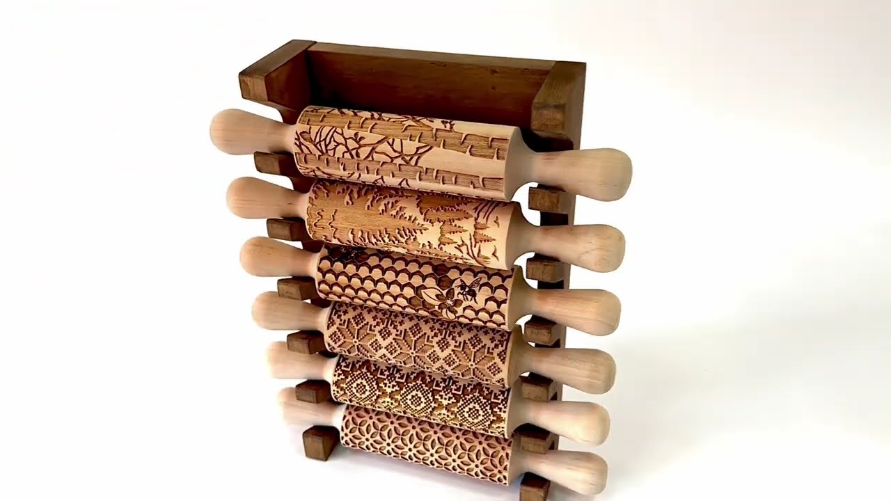 Rolling Pin Wooden Shelf, Rolling Pin Storage Display Wall Rack, Rolling Pin Holder, Gift For Mom