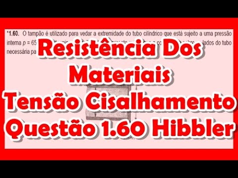 [Resistência dos Maeriais]Questao 1.60 Hibbler Tensao de Cisalhamento