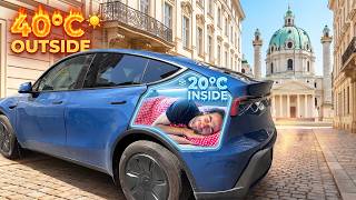 Surviving 43°C in My Tesla in the Middle of the City