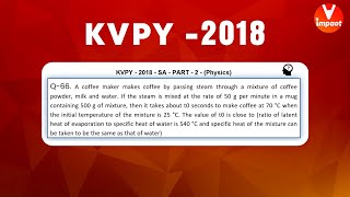 Kvpy 2018 Sa Physics Part Ii Q 66 Ans B Calorimetry Heat Transfer Prateek Garg