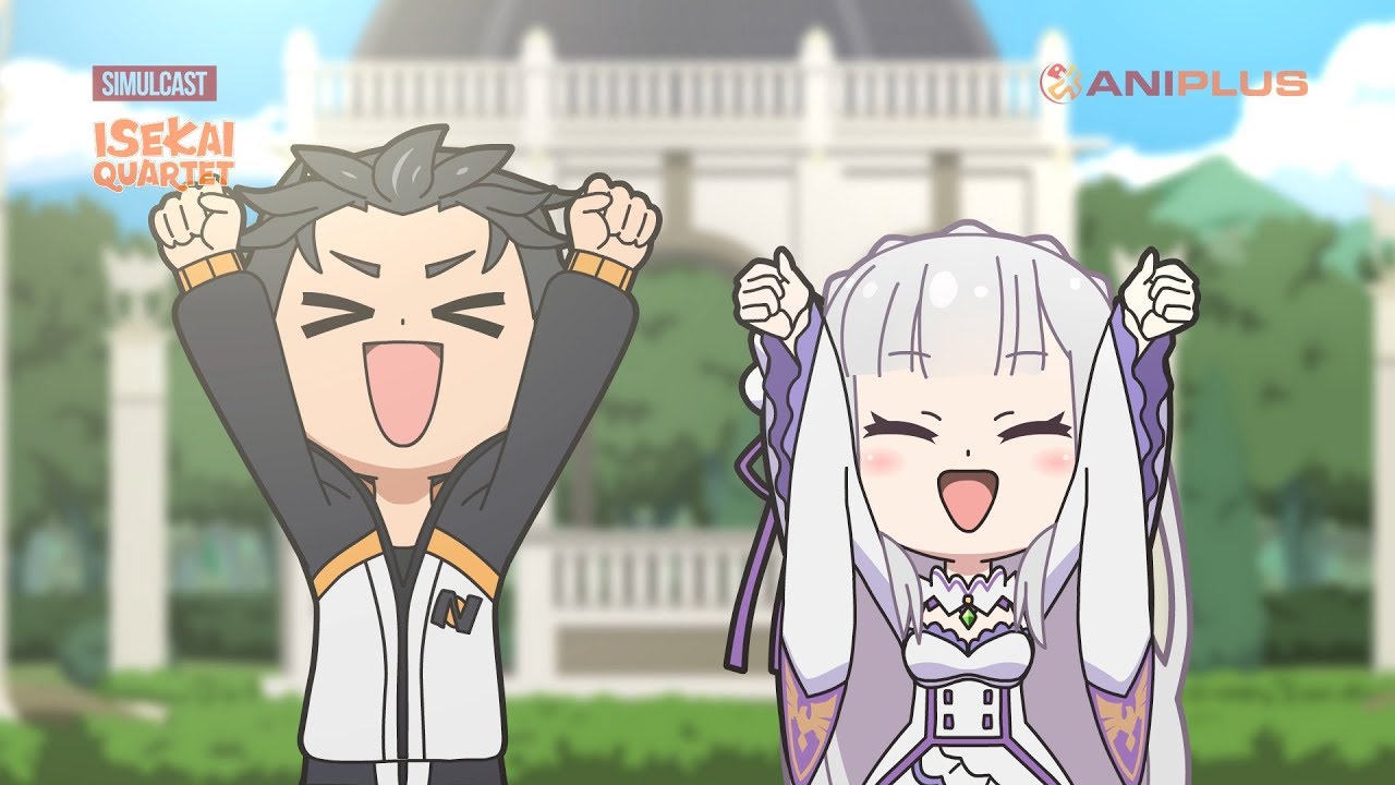 Sora Produções - Isekai Quartet um anime que juntou Overlord, Kono  Subarashii Sekai ni Shukufuku wo! (Konosuba), Re:Zero kara Hajimeru Isekai  Seikatsu (ou apenas Re:zero) e Youjo Senki, fazendo assim um Spin-Off