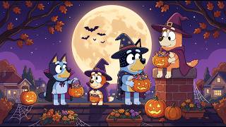 Bluey & Bingo Moonlit Halloween 🎃 Chill Lofi Beats for Study & Work 🌕 Cozy Rooftop Candy Night