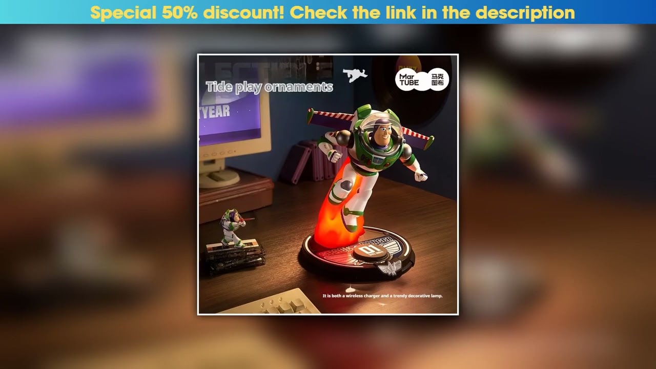 Top New Disney Toy Story Buzz Lightyear Wireless Charging Toy Story Action Figure Collections Model