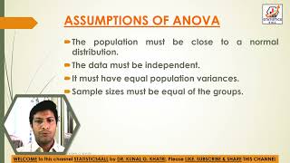 ASSUMPTIONS OF ANOVA (ANALYSIS OF VARIANCE) #ANOVA #STATISTICS4ALL @STATISTICS4ALL #VARIANCE
