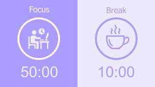 50/10 Pomodoro Timer with Violet Noise 🎧 5-Hour Work with Me for Deep Focus & ADHD ✨