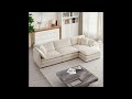 Mikibama 111.5" L-Shaped Modular Sectional Sofa, Chenille Cloud Couch with Ottoman