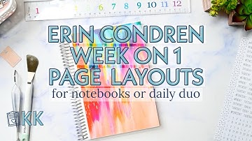 Erin Condren Functional Weekly Overview for Notes Pages in A5 Notebook or Daily Duo Week on One Page