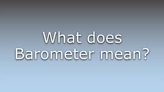 What does Barometer mean