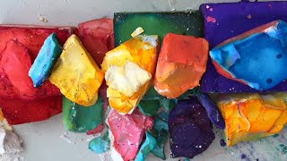 Vibrant soft dyed gymchalk blocks crumble ASMR  screenshot 4