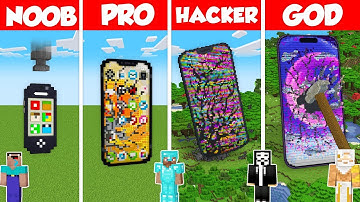 IPHONE 14 CRASH TEST BUILD CHALLENGE - Minecraft Battle: NOOB vs PRO vs HACKER vs GOD / Animation