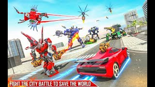 US Police Flying Bike Robot Simulator : Flying Bike Robot Car Game 3d full Video screenshot 4