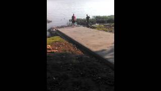 Rock Springs Ky. Boat ramp pushed into river.