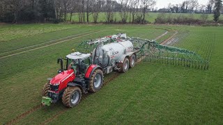 NOUVEAU Massey Ferguson 8732S a la CUMA des Bois // Epandage de lisier sur céréales 🌱