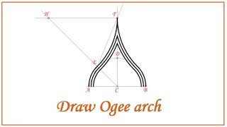 Draw three centered Ogee arch sample 3