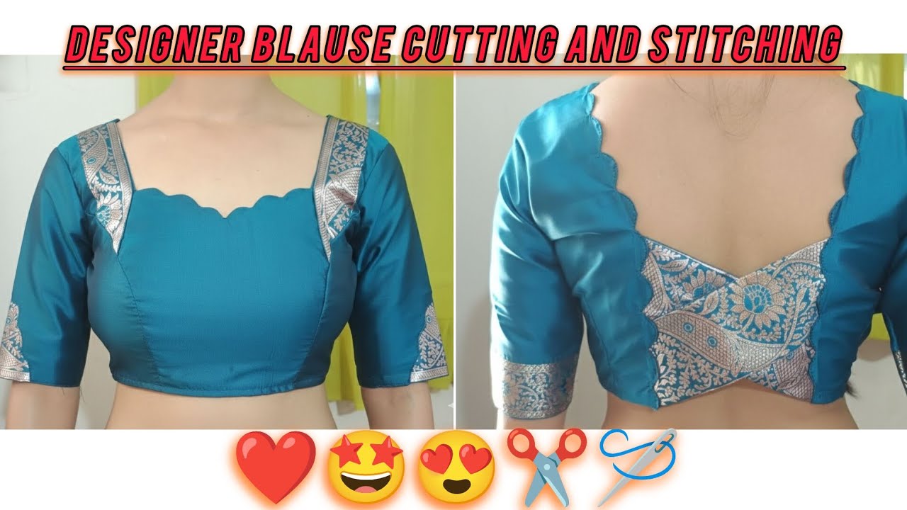 Designer blause kaise banaye ? Samne or pichhe gale me desig Princess cut blause 