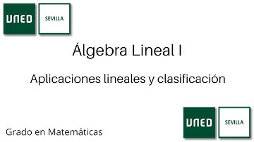 Aplicaciones lineales y clasificación | Álgebra Lineal I | UNED