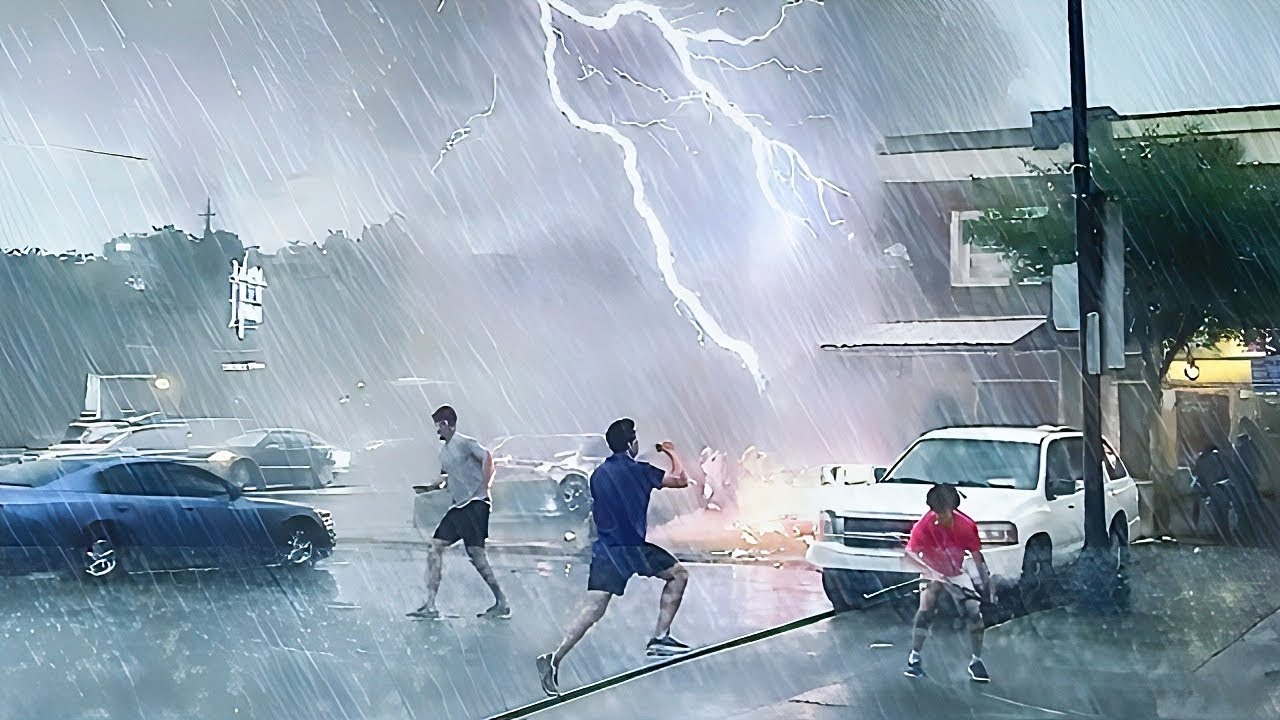 Heavy Rain and Terrible Storm in Village Life | Walk in the Middle of ...