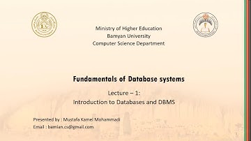 1- C.S-402 - Fundamentals of Database systems, اساسات دیتابیس سیستم ها - Database and Database users