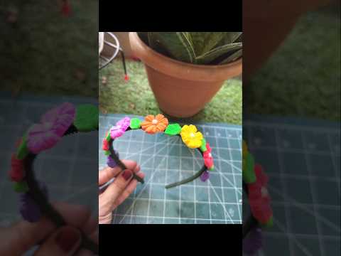 #shorts #Beautiful Floral Hairband 🌼🌸🏵️ #Superclay floral hairband #Superclay diy #Superclay craft 🤩
