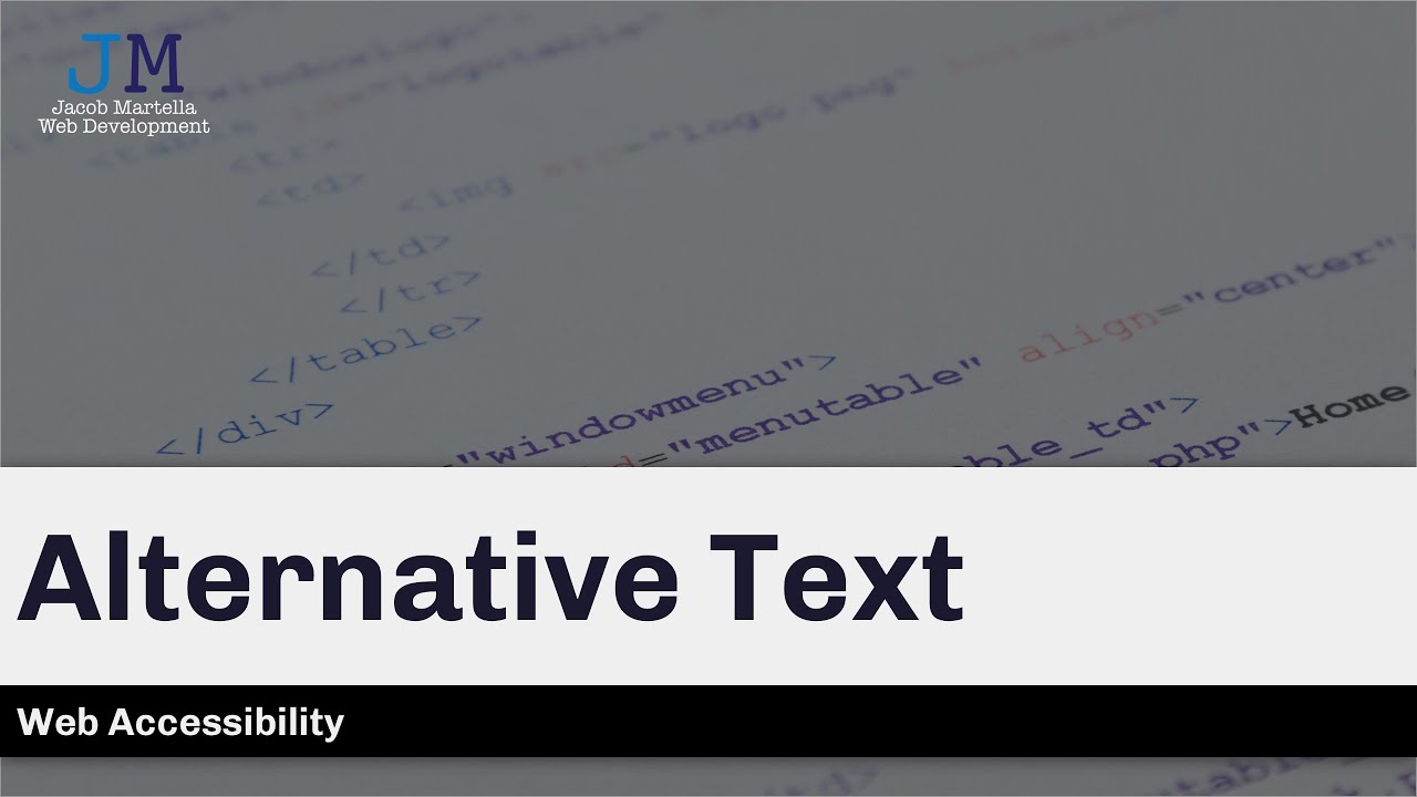 Website Accessibility: Alternative Text - YouTube