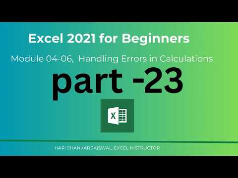 Excel tutorial Part 23 | Excel Error Messages Explained | How to Fix #NAME?, #REF!, #DIV/0! Beginner