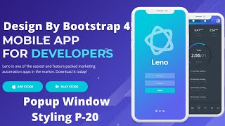 Design Mobile App Template With Bootstrap 4  Popup Window Styling Part 20