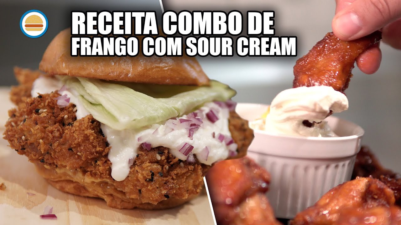 RECEITA: FRANGO EMPANADO COM SOUR CREAM, SANDUÍCHE + ENTRADA  | Hambúrguer Perfeito