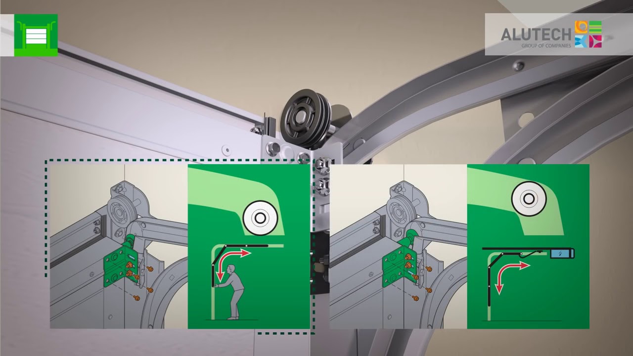 Монтаж ворот Trend Алютех с пружинами растяжения - YouTube