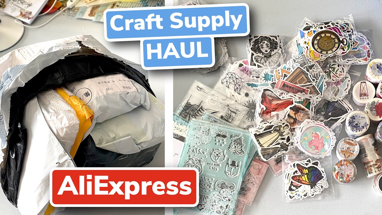 Craft Supply HAUL and How GIVEAWAY Works from AliExpress Stamp Dies and Washi