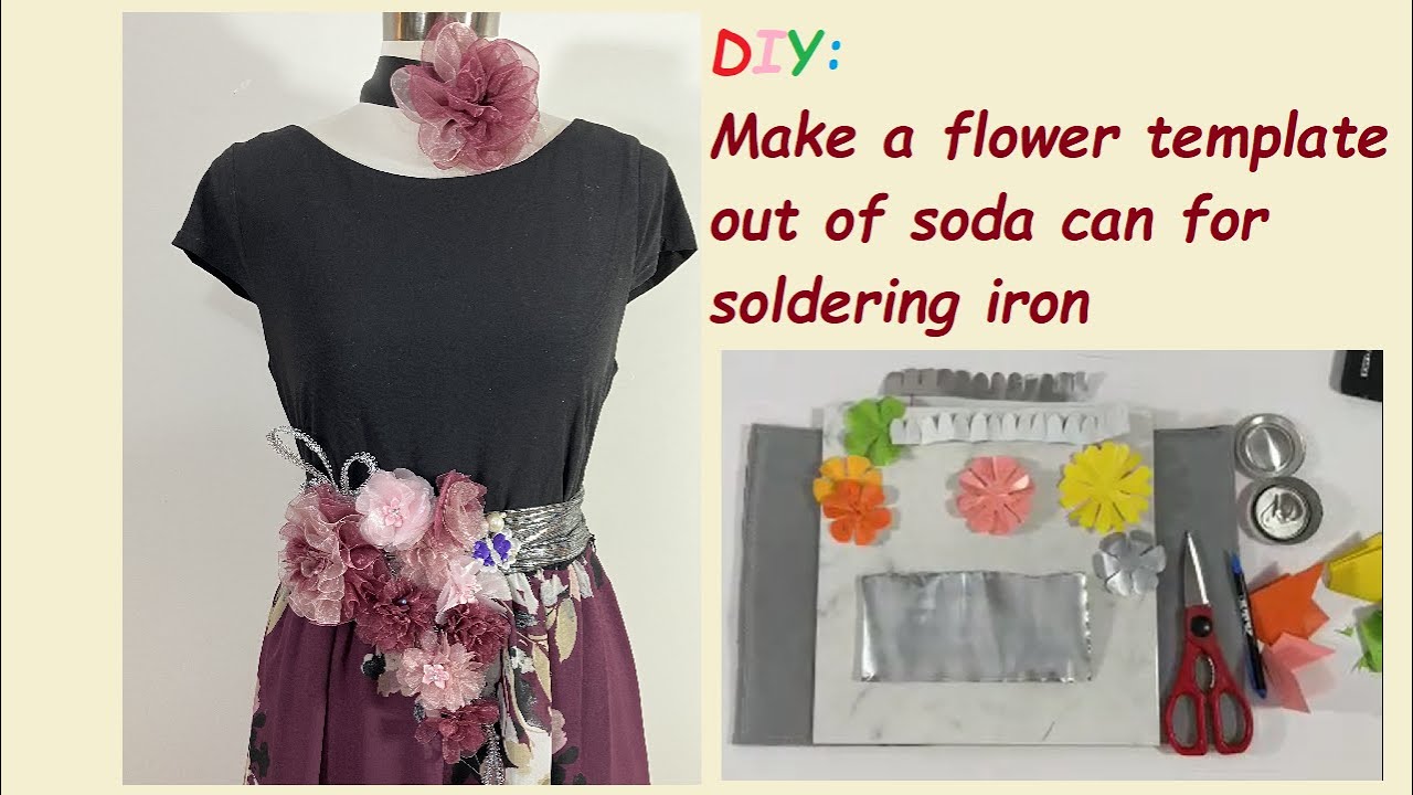 DIY craft How to make a flower template out of soda can for soldering