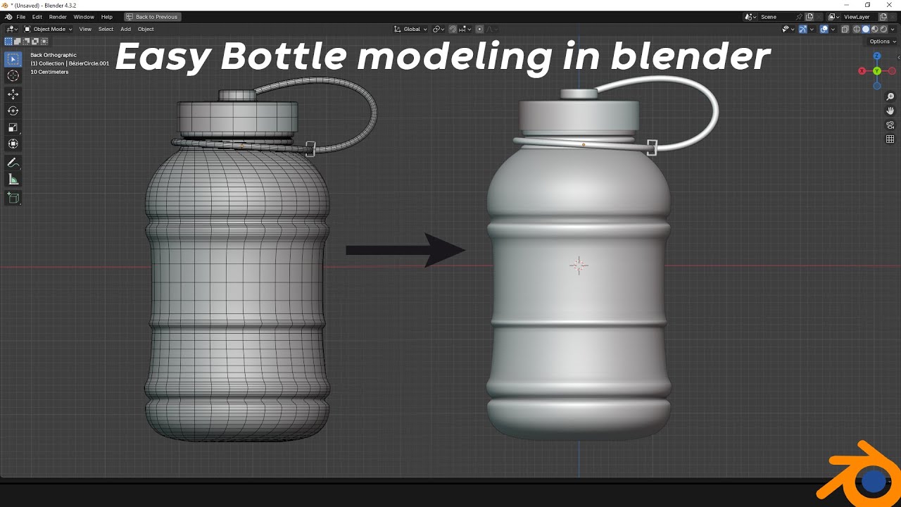 Easy bottle modeling in blender #blender #blendertutorial - YouTube