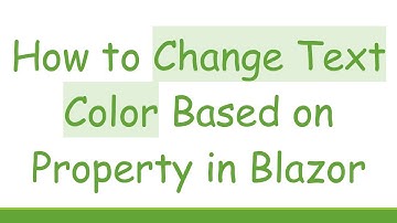 How to Change Text Color Based on Property in Blazor