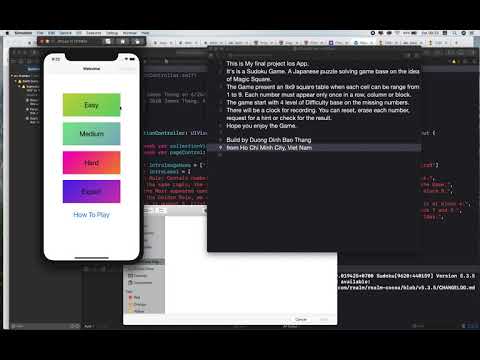 CS50 Final Project Ios Track: Sudoku Puzzle