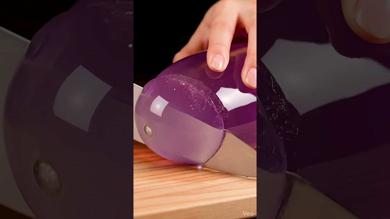 Crystal Brinjal Jelly Shiny Cut ASMR  (So Satisfying!) 