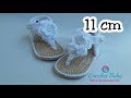 Sandálinha SAMIRA de Crochê - Tamanho 11 cm - Crochet Baby Yara Nascimento