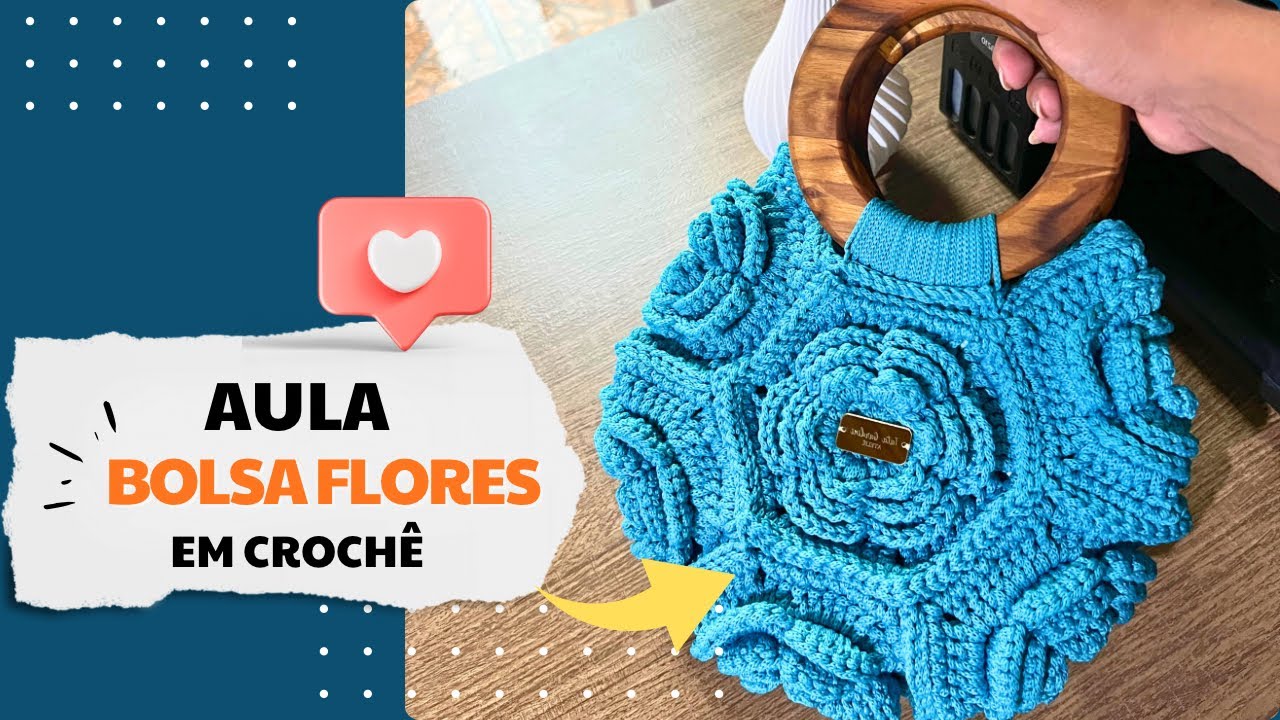 AULA1 | Bolsa Flores em Crochê 🌸 | Passo a Passo Completo