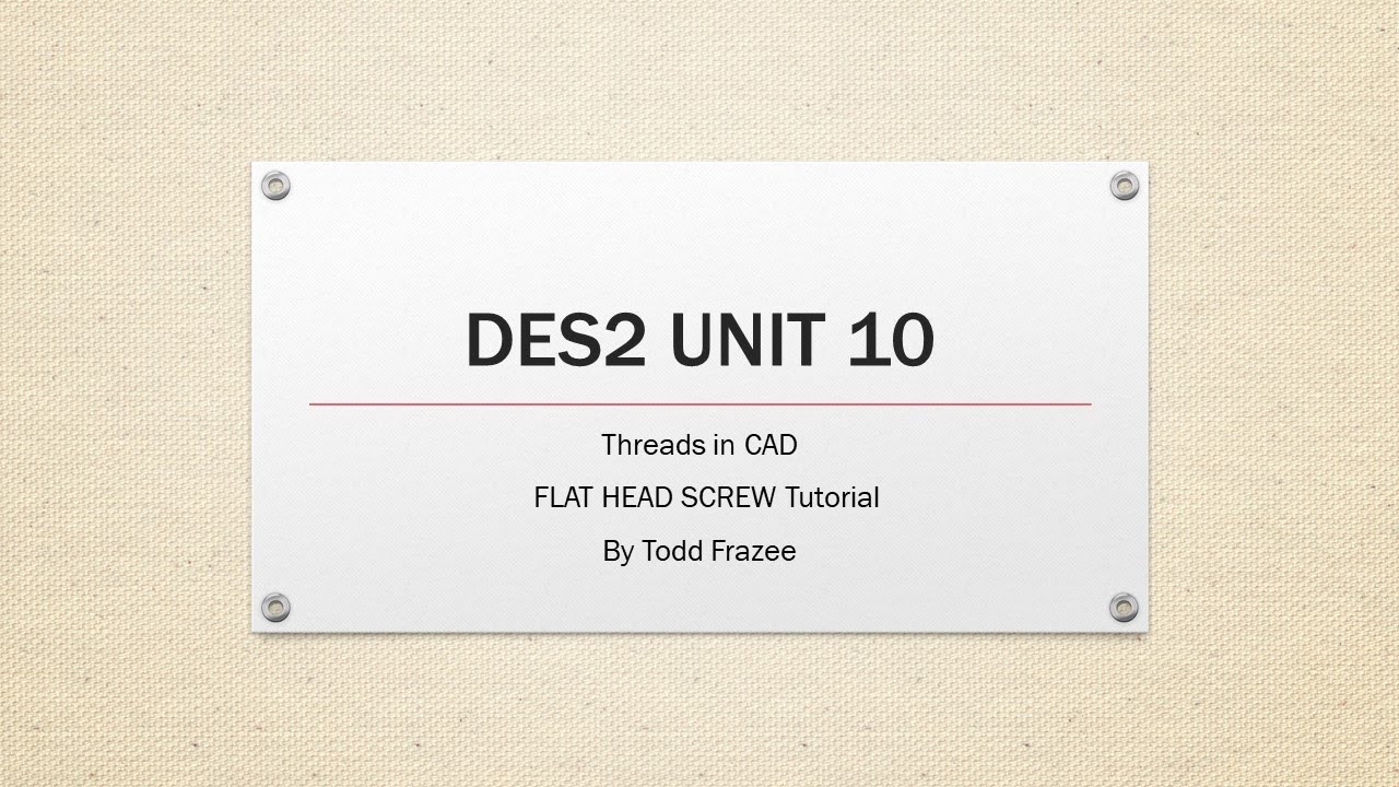 FLAT HEAD SCREW Model Tutorial