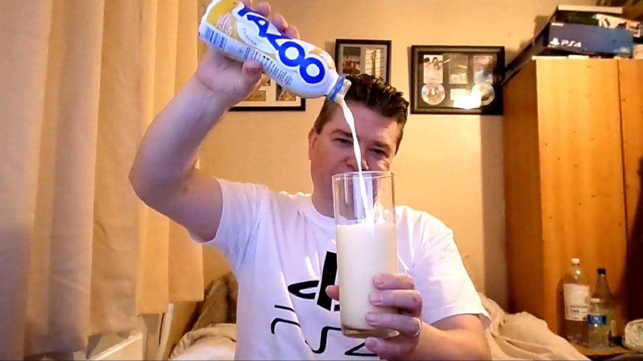 ASMR Drinking A Glass Of Ice Cold YAZOO Banana Milk 🍌 YouTube