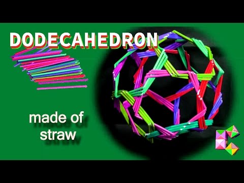 How to make a Straw Dodecahedron. Solid decorative structure