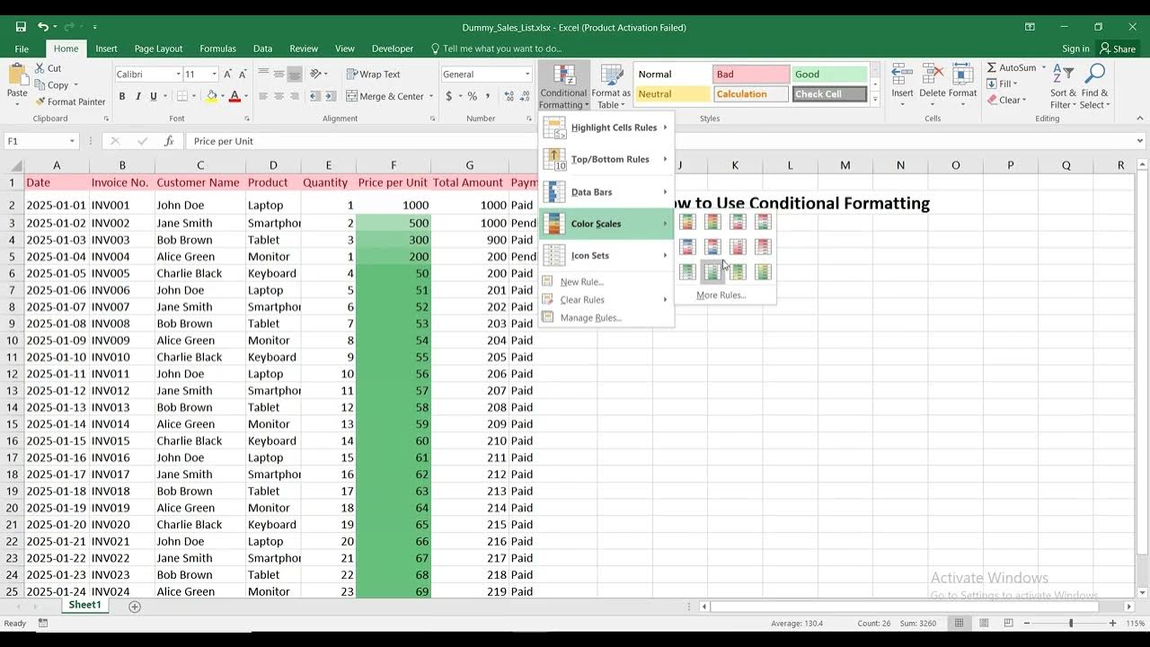 How to Use Conditional Formatting in Microsoft Excel - YouTube