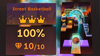 Rolling Sky Level 21 Street Basketball 100% Clear  All Gems & Crowns | SHAvibe