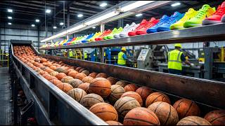 Amazing Factory Process: Recycling Old Basketballs Into Shoe Soles! ( full process )