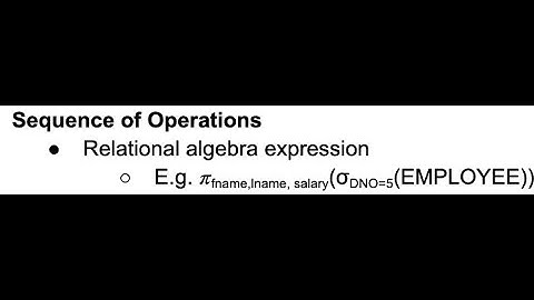 Sequence of Operations | Relational Algebra in Database Management