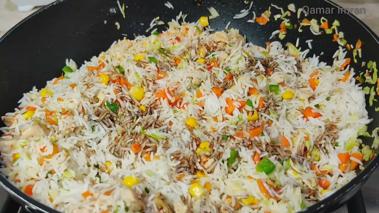 RestaurantStyle Fried Rice in Minutes Chicken Egg Fried Rice Recipe