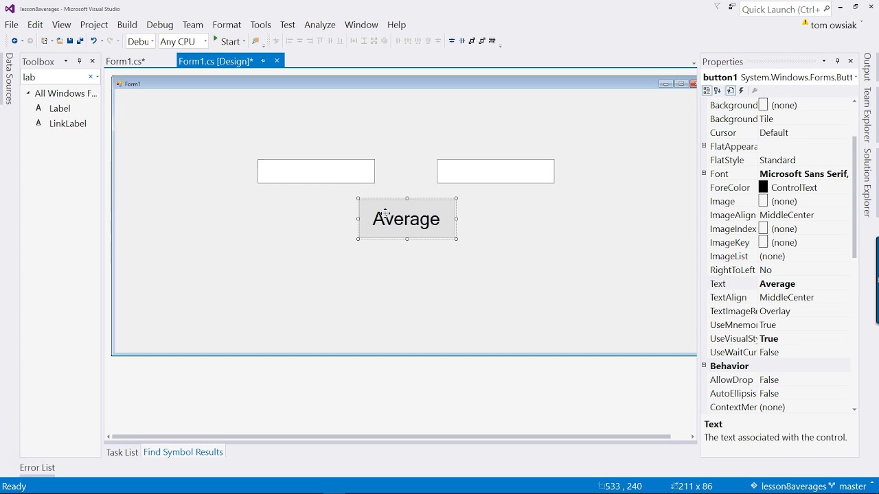 C Sharp With Windows Forms and SQL Server | Doing practical math on two variables 6