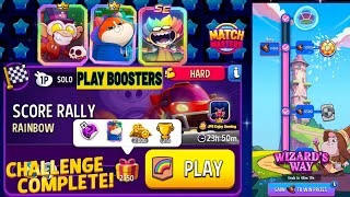 Play 3 Boosters/ Rainbow Solo Challenge Score Rally/2150 Score/Match Masters