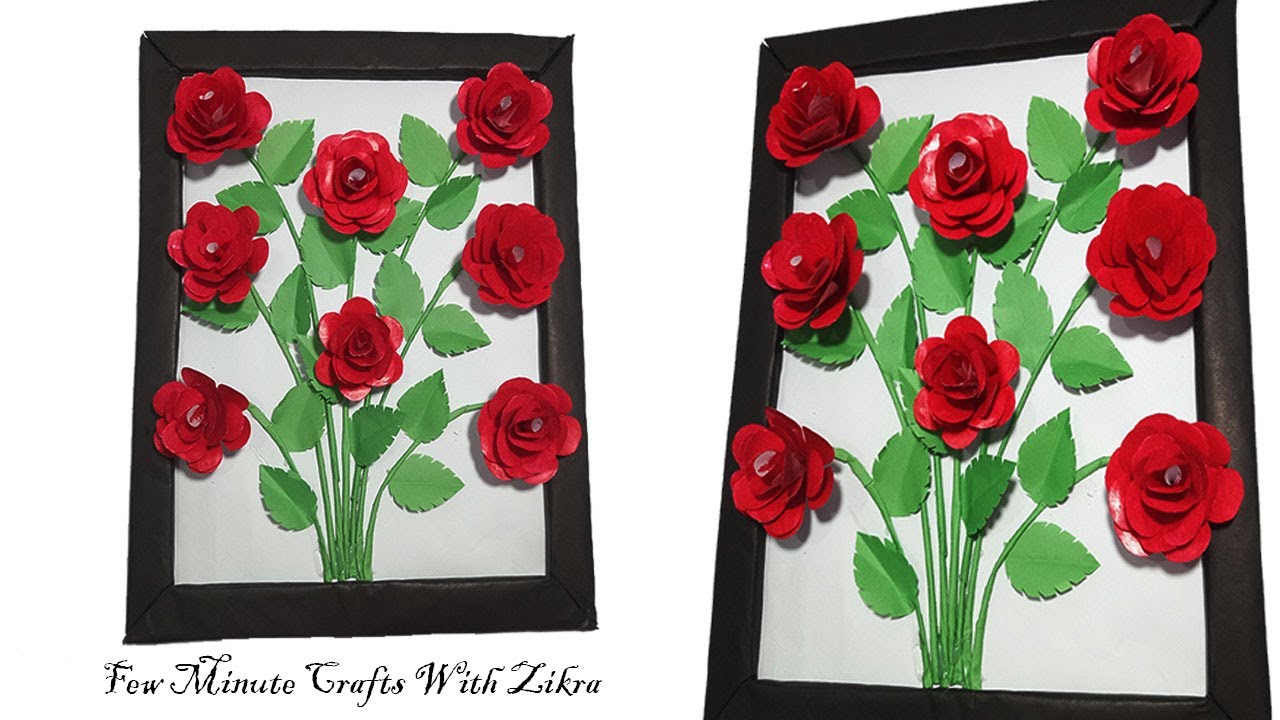 Red rose wall hanging home decorations with paper rose redrose 