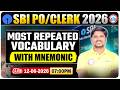 SBI PO & Clerk 2026 | Most Repeated Vocabulary With Mnemonic | SBI English | English Grammar! RK Sir