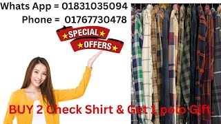 Premium Check Shirt Price  in BD Export Quality Check Shirt burberry Ralph Lauren Armani Aror