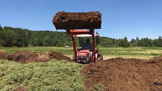 Layering green manure into our compost